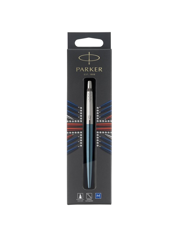 Parker Jotter Ballpoint Pen | Waterloo Blue | Medium Point Blue Ink