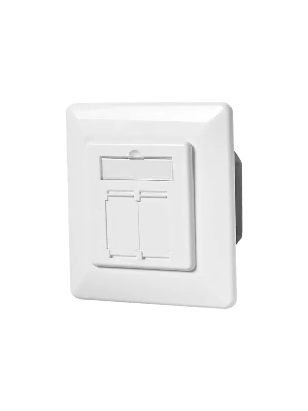 Nedis - socket-outlet - 2 network sockets - white
