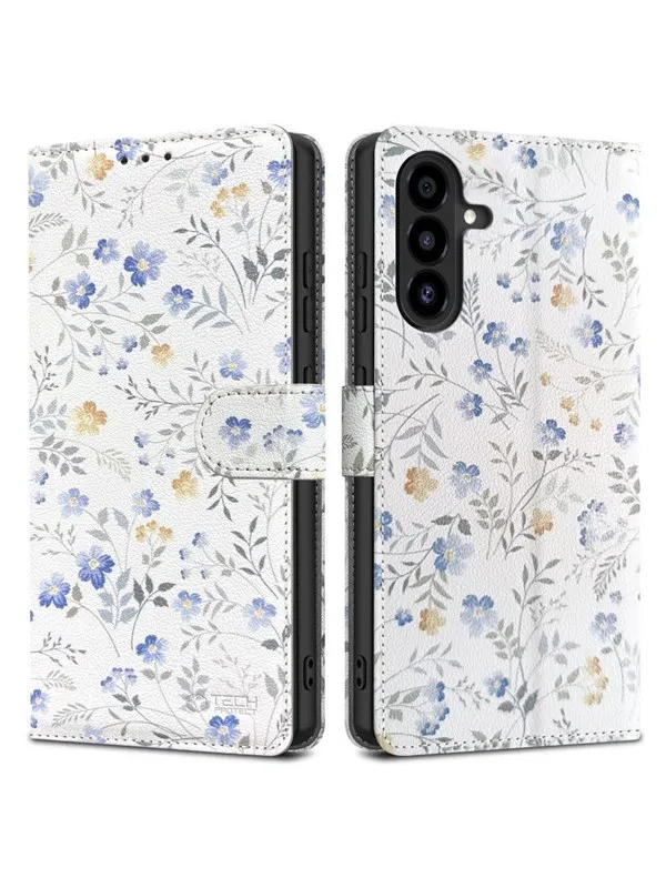 Tech-Protect Wallet Case for Samsung Galaxy A26 5G / A17 4G / 5G - Daisies with Leaves