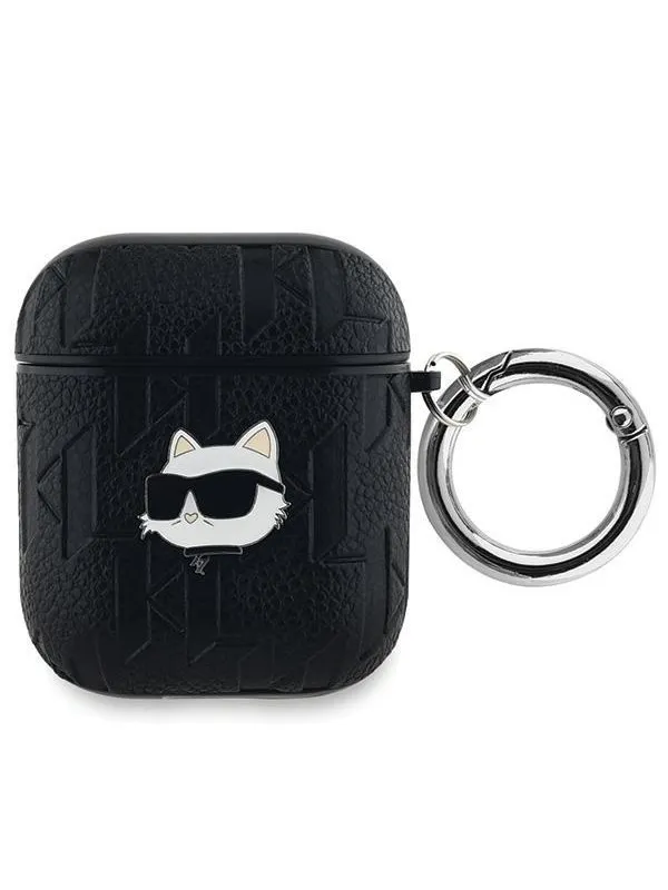 Karl Lagerfeld Monogram Choupette Head case for AirPods 1 / 2 - black