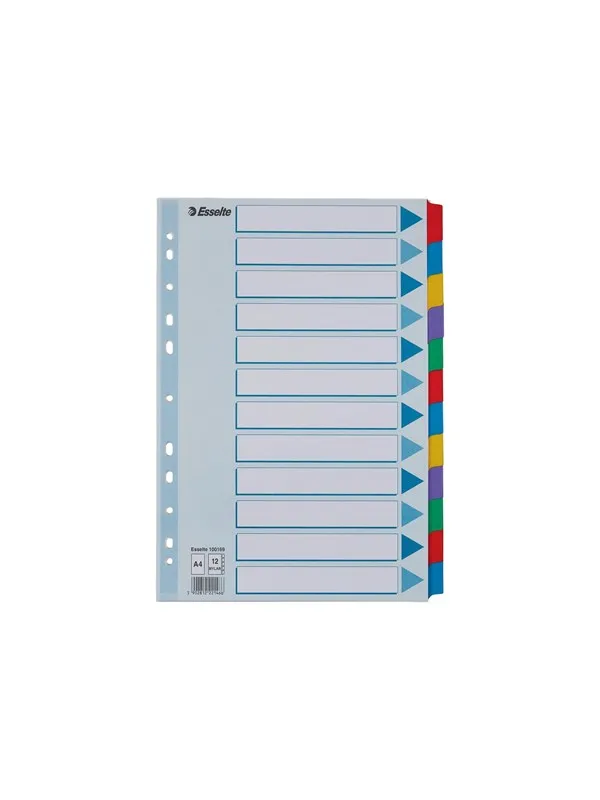 Esselte - divider - 12 parts - for A4 - tabbed - white