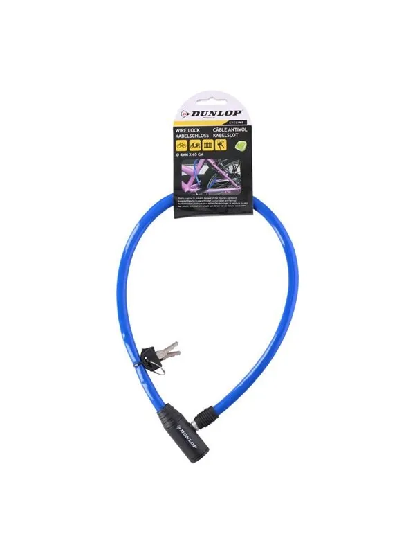 Dunlop - Cable anti-theft bicycle lock - blue