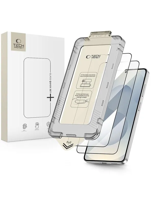 Tech-Protect  Quick Set+ 2-Pack Tempered Glass for Samsung Galaxy S26+ - Black