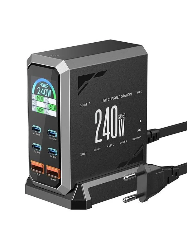 BlitzWolf BWâS31 240W 6âPort USBâC + USBâA PD Desktop Charger
