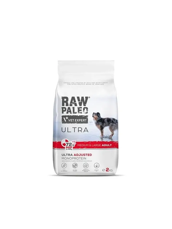 VetExpert Raw Paleo Ultra Medium&Large Adult Beef - dry dog food - 10 kg