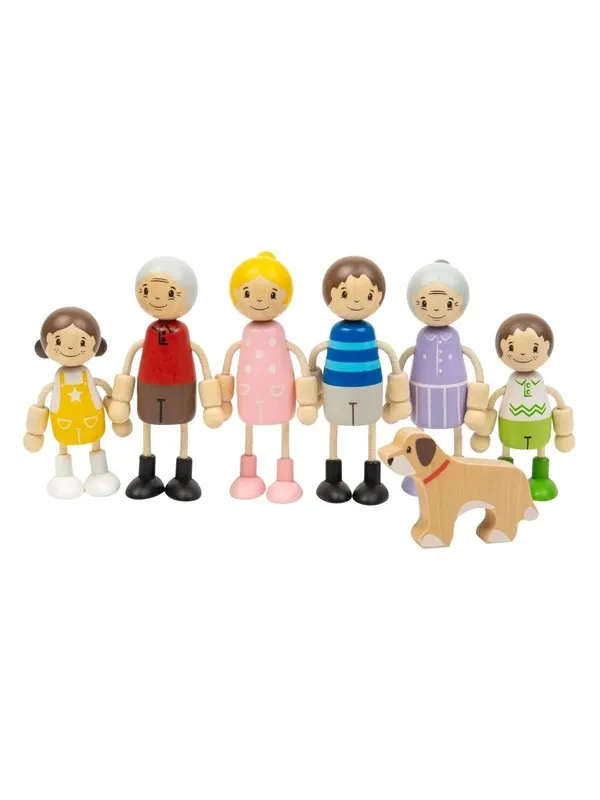 Bigjigs Wooden Dollhouse Family - 7-piece