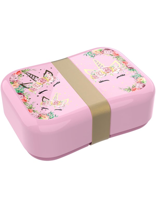 Euromic UNICORN FLOWERS lunch box w/strap 18 x 13 x 6 cm