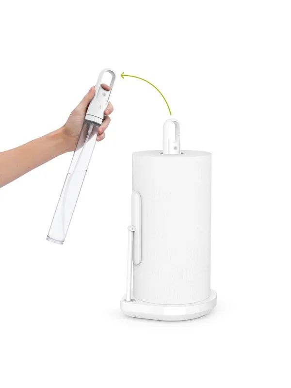 Simplehuman kjøkkenpapir med rengjøringspumpe, hvit