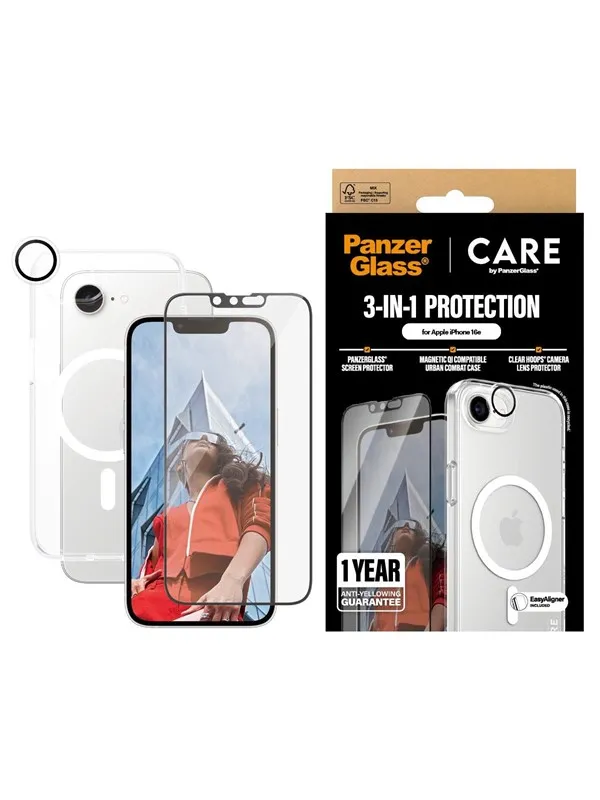 CARE by PanzerGlass Flagship 3-in-1 Bundle iPhone 17e | 16e
