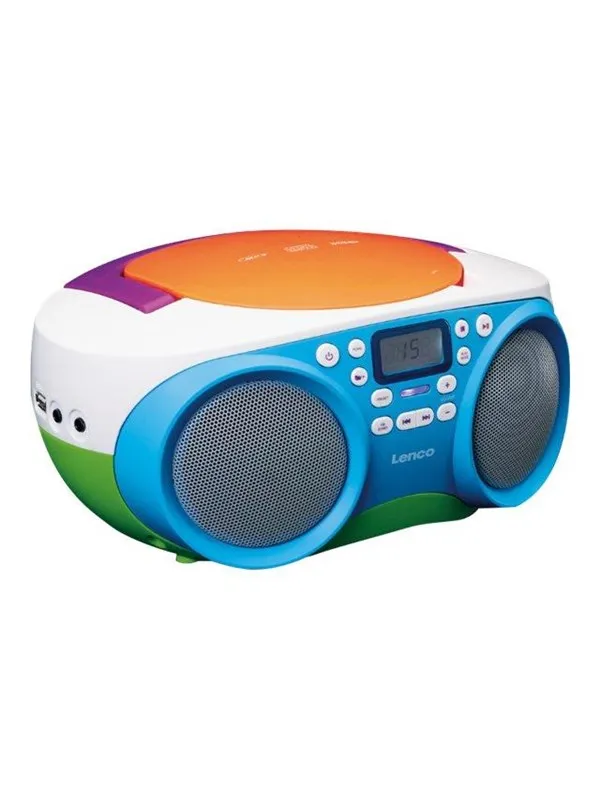 Lenco SCD-41 - Bærbar FM-radio og CD-/USB-spiller - Flerfarget