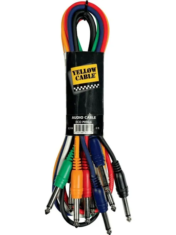 Yellow Cable P090-6 - 6 x 1/4" Jack/Jack patchkabel 90cm.