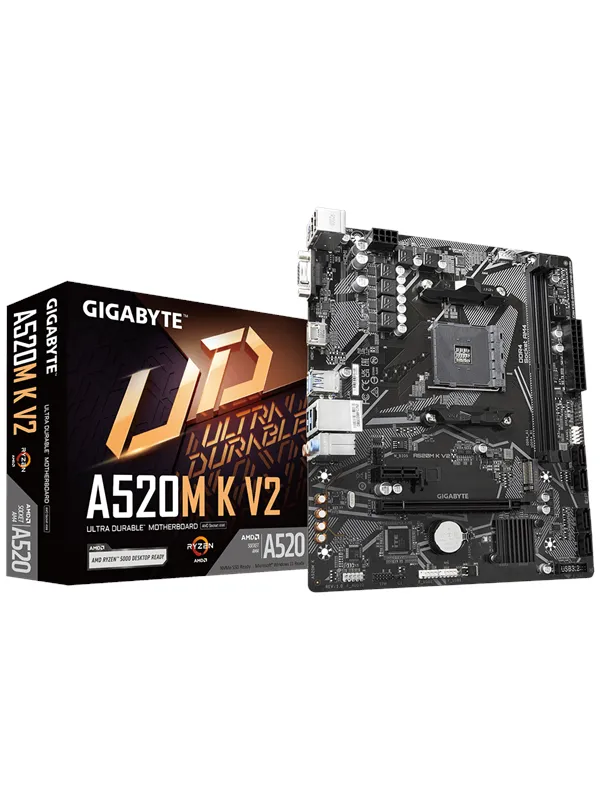 GIGABYTE A520M K V2 Hovedkort - AMD A520 - AMD AM4 socket - DDR4 RAM - Micro-ATX