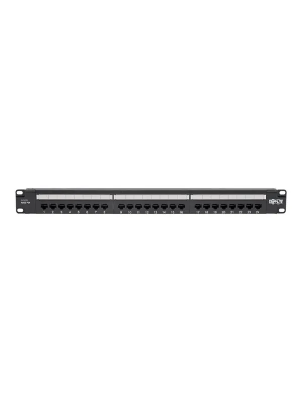 Tripp Lite Cat6 24-Port Patch Panel - PoE+ Compliant 110/Krone 568A/B RJ45 Ethernet 1U Rack-Mount TAA - patch panel - 1U - 19" - TAA Compliant