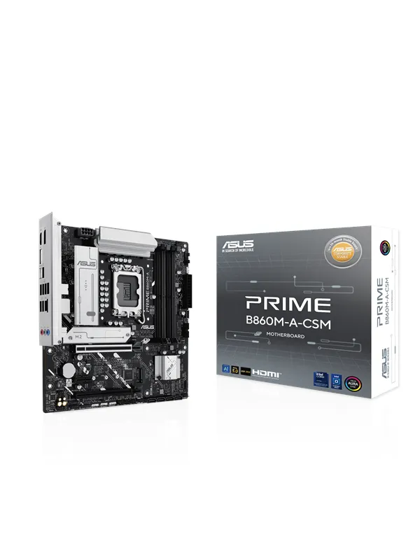 ASUS PRIME B860M-A-CSM Hovedkort - Intel B860 - Intel LGA1851 socket - DDR5 RAM - Micro-ATX