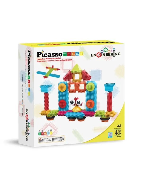 PicassoTiles Hedgehog Blocks, byggesett med 112 deler