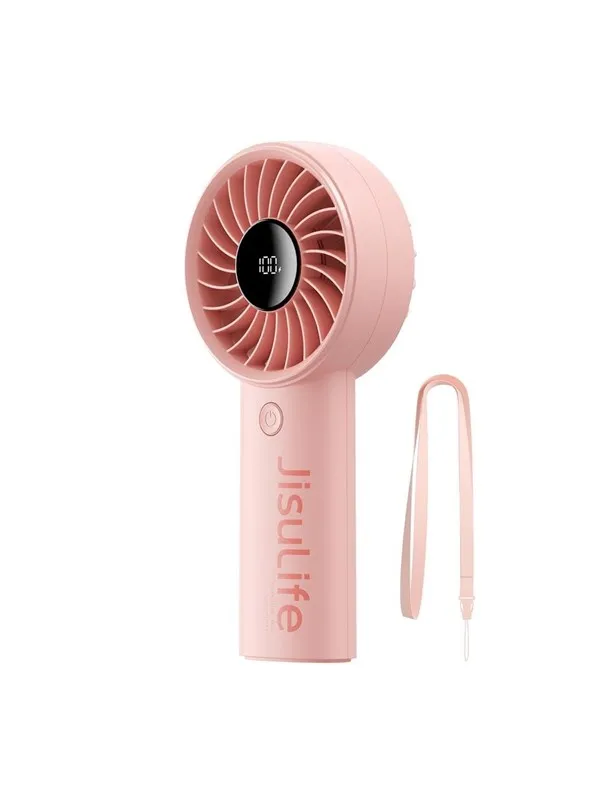 Jisulife Handheld Fan Life4 3600mAh Portable USB Fan - Pink Nødlader - Rosa - 3600 mAh