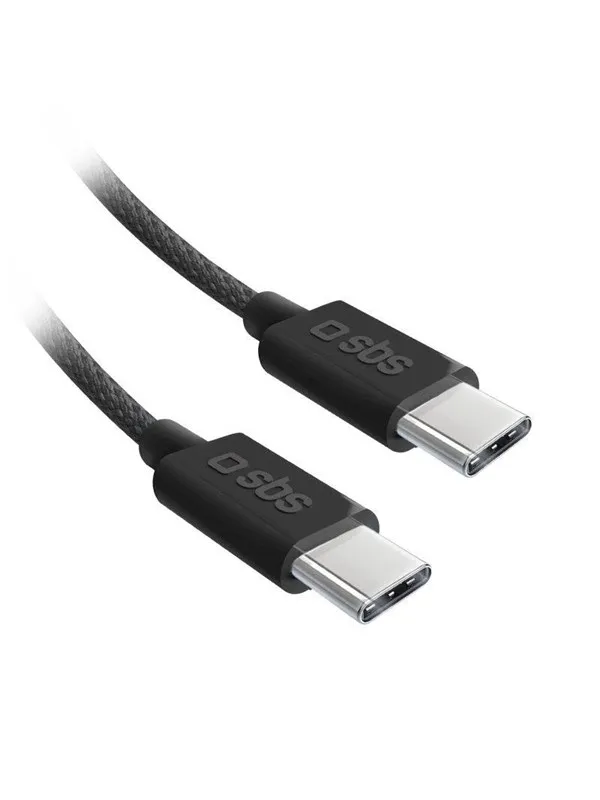 SBS TECABLETISSUETCK USB-C - USB-C 1.5m 60W braided cable - black