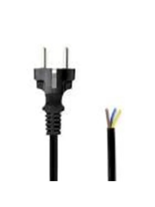 Nedis Power Cable | Plug with earth contact male | Open | Straight | Straight | Nickel Plated | 3.00 m