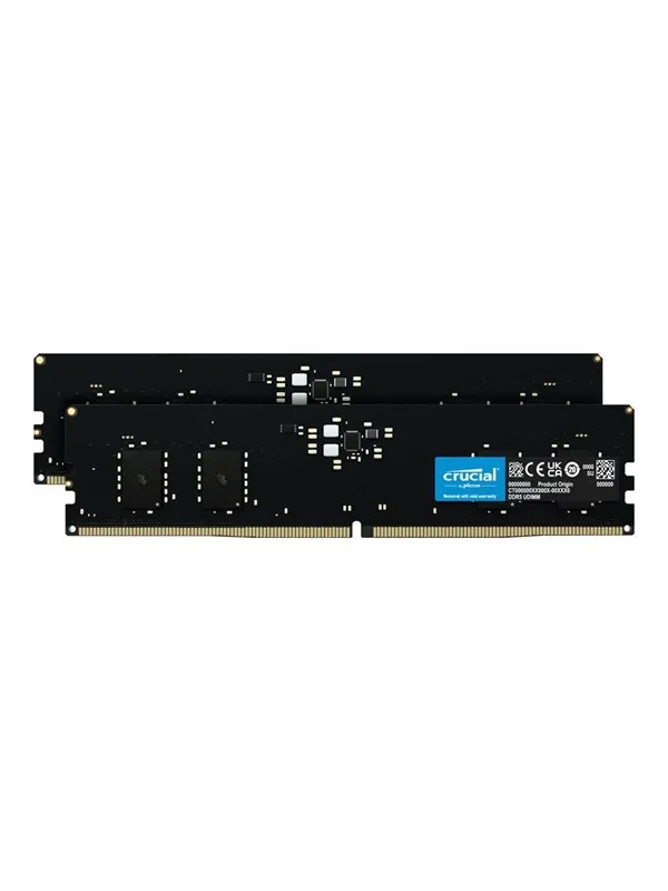 Crucial UDIMM DDR5-4800 - 16GB - CL40 - Dual Channel (2 pcs) - Intel XMP - Svart