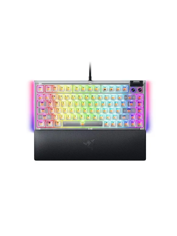 Razer BlackWidow V4 75% Hotswap - Tactile Mechanical - Phantom White Edition - Gamingtastatur - Uten numpad - Engelsk (USA) - Hvit