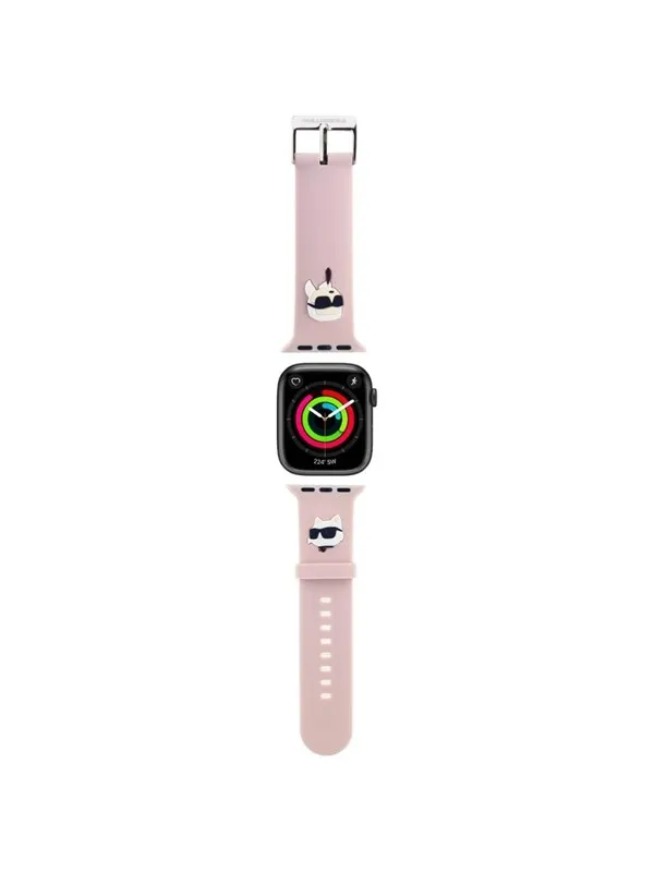Karl Lagerfeld 3D Rubber Karl&Choupette Heads strap for Apple Watch 38/40/41mm - pink