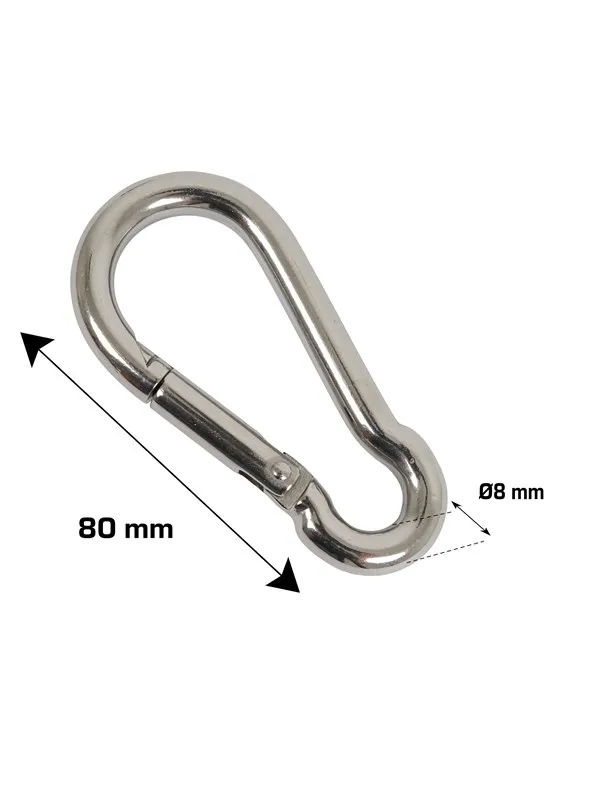 Home>it fireman's carabiner Ø8 x 80 mm stainless steel 2 pcs.