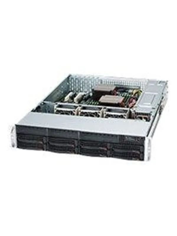 Supermicro SC825 TQC-R802LPB - Kabinett - Server (Rack) - Svart