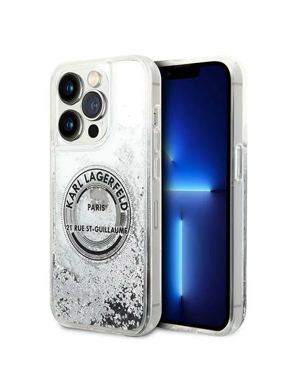 Karl Lagerfeld KLHCP14LLCRSGRS iPhone 14 Pro 6.1 "silver / silver hardcase Liquid Glitter RSG