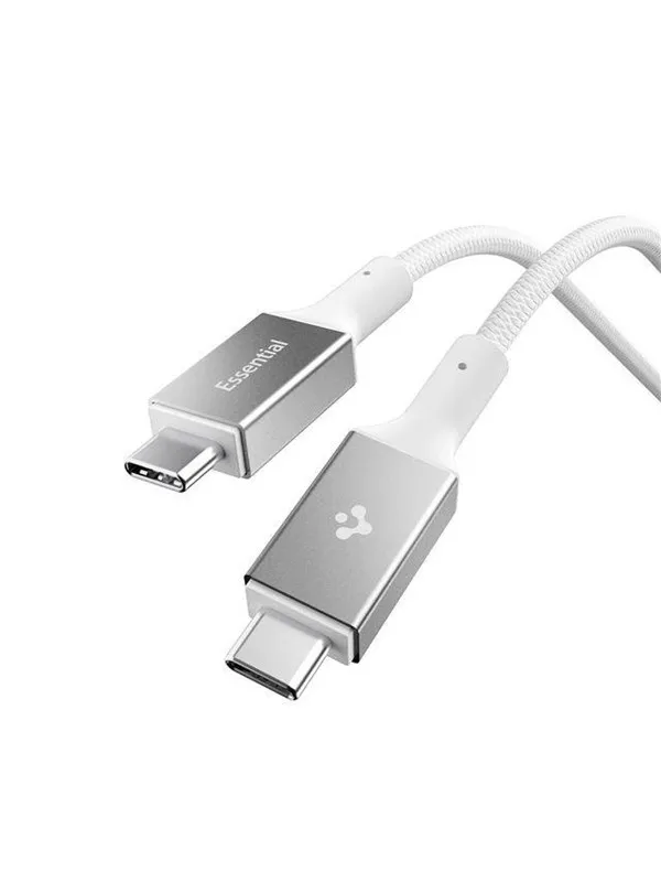 Spigen Essential USB C to USB C 100W Fabric Cable - white EB10015CC