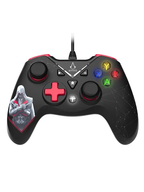 Freaks And Geeks Assassin's Creed - USB Wired Controller for PC with 3M Cable - Black and Red - Wired Controller - PC