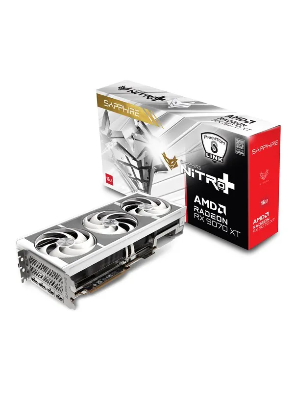 Sapphire Radeon RX 9070 XT PhantomLink Polar - 16GB GDDR6 RAM - Grafikkort