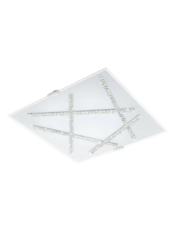 EGLO SORRENTA PLAFOND 365X365 HVIT/KLAR/KRYSTALL