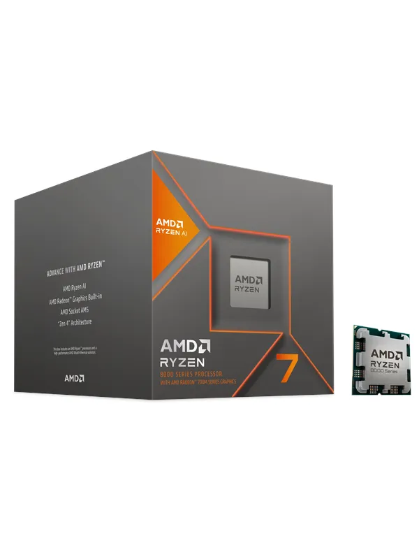 AMD Ryzen 7 8700G Wraith Spire Prosessor/CPU - 8 kjerner - 4.2 GHz - AMD AM5 - AMD Boks (med kjøler)