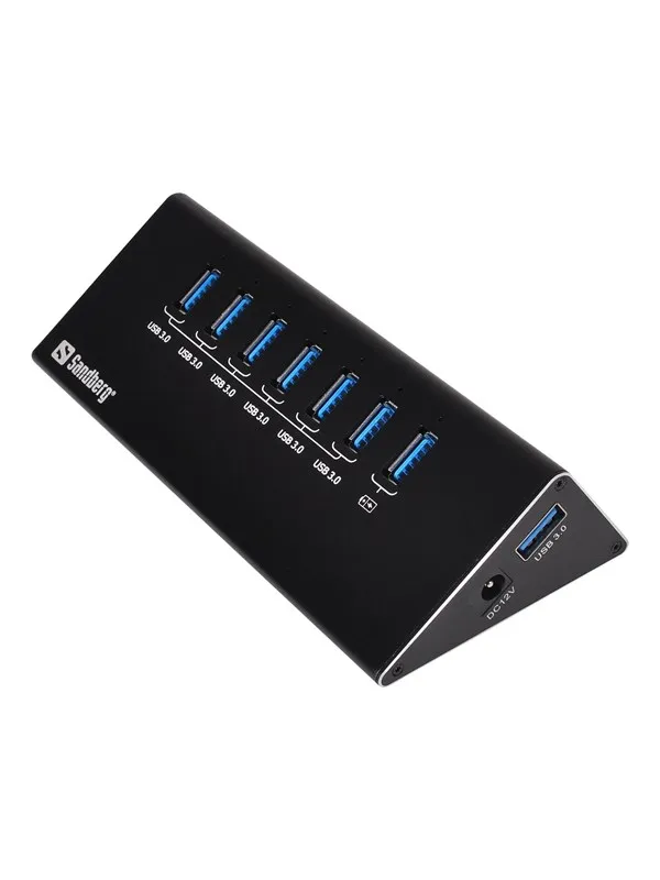 Sandberg 7-Port USB 3.0 Hub USB-hub - USB 3.0 - 7 porter - Svart