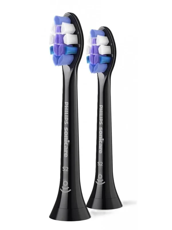 Philips Børstehoder Sonicare S2 Sensitive HX6052 - replacement brushhead - black
