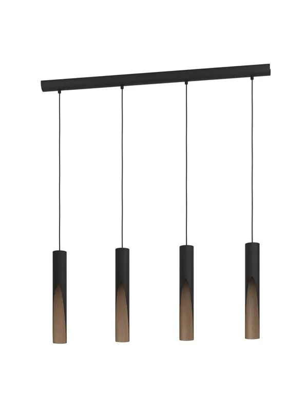 EGLO BARBOTTO long table pendant black/wood