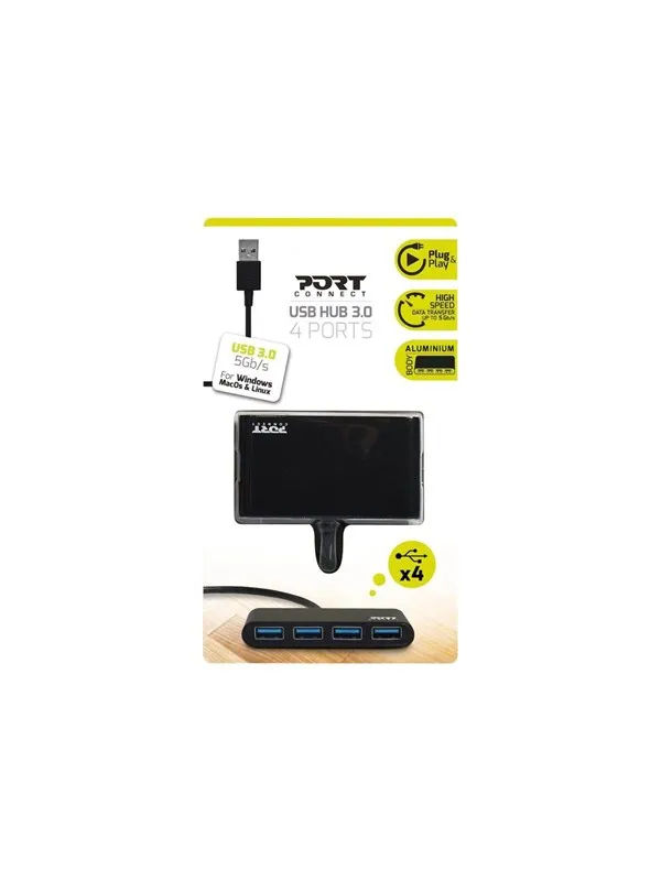 PORT Designs PORT Connect USB-hub - USB 3.2 - 4 porter - Grå