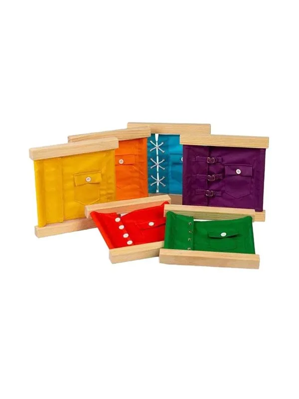 Bigjigs Wooden Clasp and Button Frames 6pcs.