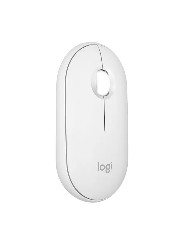 Logitech Pebble Mouse 2 M350s Wireless - Tonal White - Mus - Optisk - 3 knapper - Hvit
