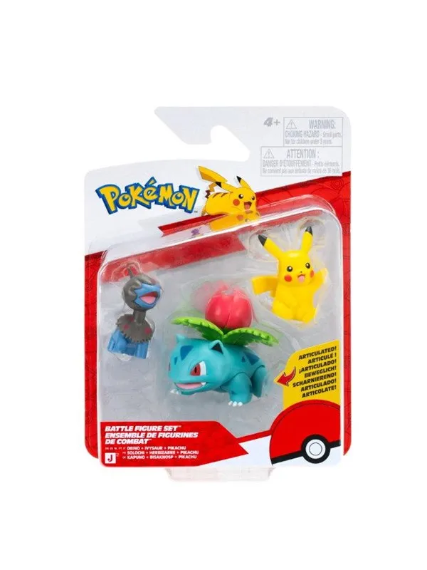 Pokemon BATTLE FIGURE 3 PK PIKACHU/IVYSAUR/DEINO