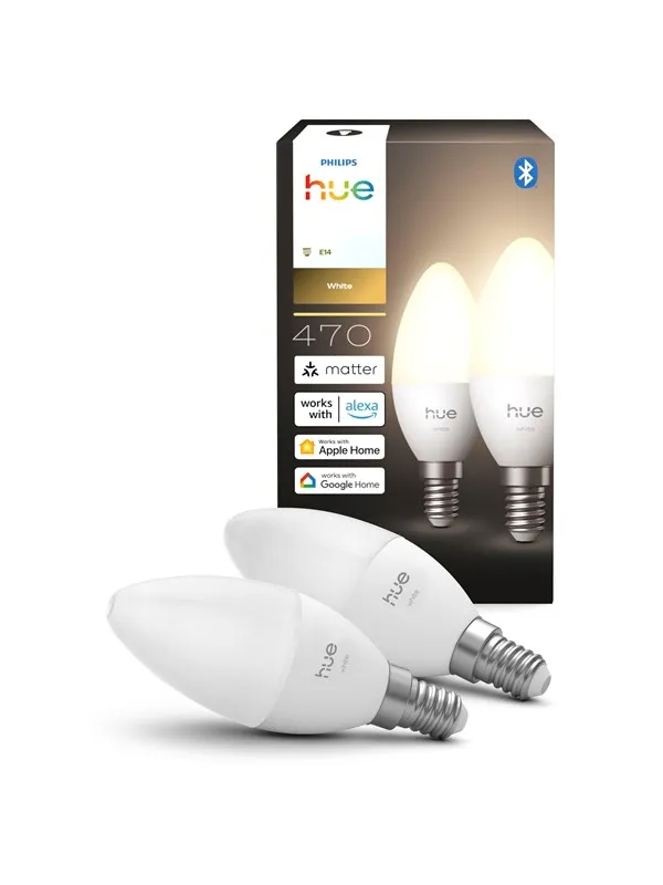 Philips Hue Mignon - E14 lyspærer - White - 2-pakning