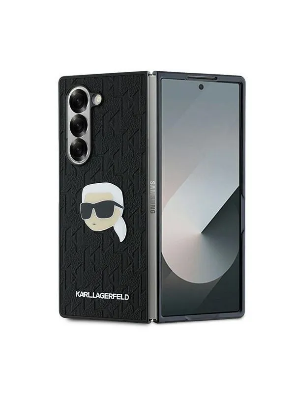 Karl Lagerfeld Saffiano Monogram Head Pin Case for Samsung Galaxy Z Fold 6 - Black