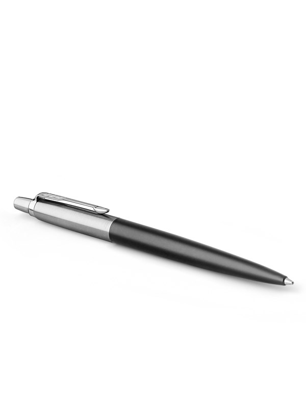 Parker Jotter Ballpoint Pen | Bond Street Black with Chrome Trim | Medium Point Blue Ink | Gift Box
