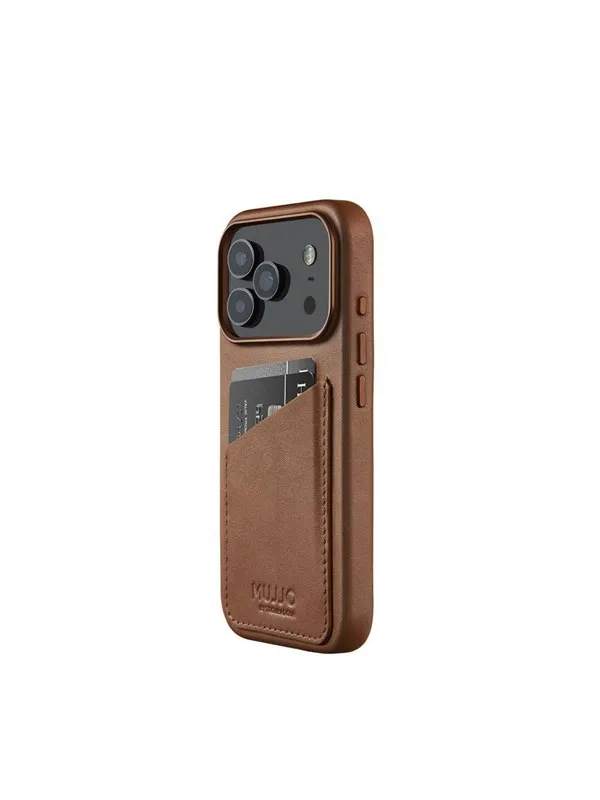 Mujjo Wallet Leather Case for iPhone 17 Pro - Tan