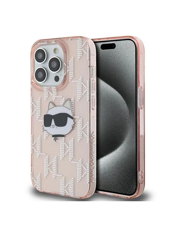 Karl Lagerfeld IML Choupette Head & Monogram case for iPhone 13 Pro / 13 - pink