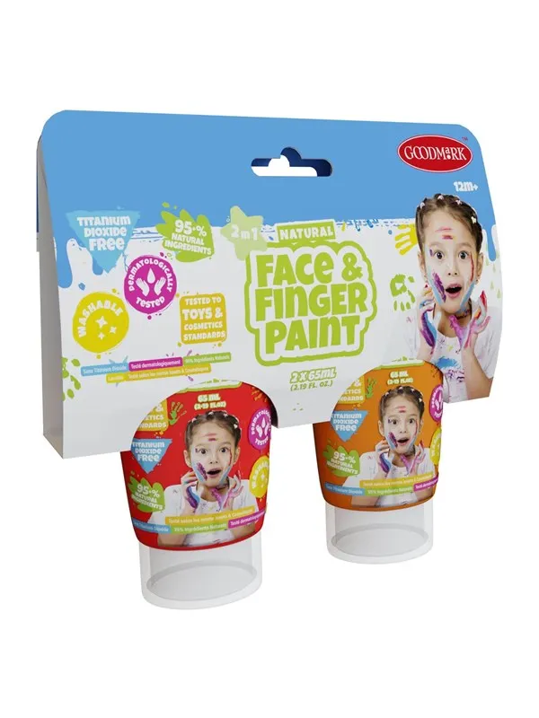 Boti Natural Face & Fingerpaint Tube - Red and Orange 2x65ml