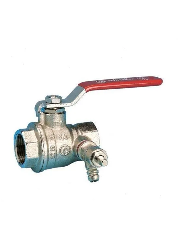 Pettinaroli F x f fullway ball valve with drain-off and red steel lever
