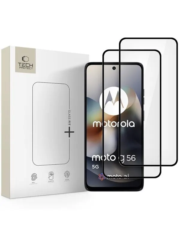 Tech-Protect  Glass Fit+ 2-pack Tempered Glass for Motorola Moto G56 5G - Black