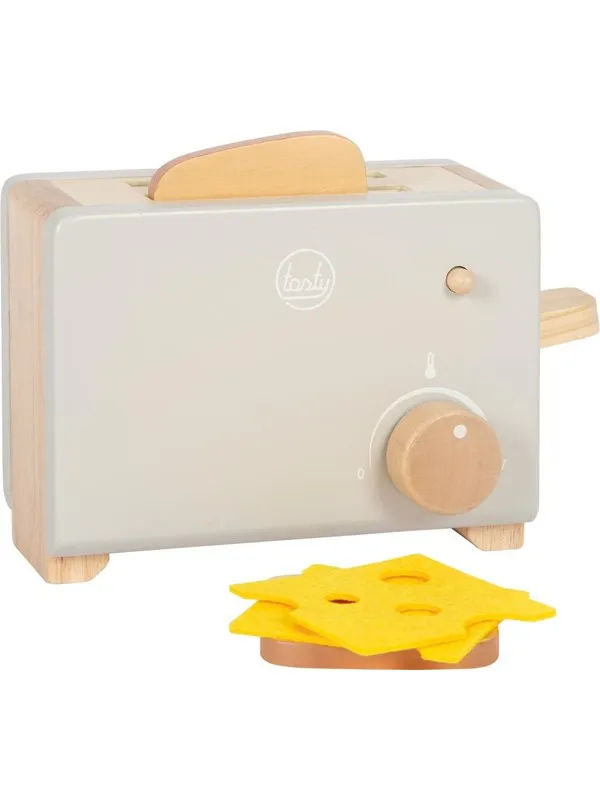 Small Foot - Wooden Toaster Set Gray "Tasty"