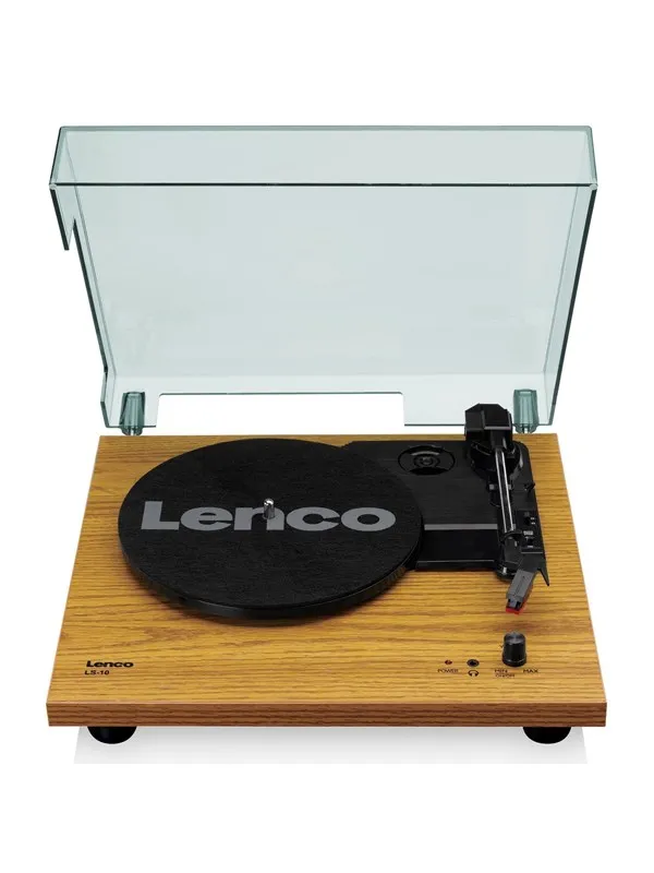Lenco LS-10WD - Record Player with built-in speakers - Wood - Platespiller Brun